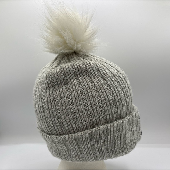 St Louis Blues NHL Women’s 47 Brand White Pom Pom Cuffed Gray Beanie OSFM - Picture 7 of 9